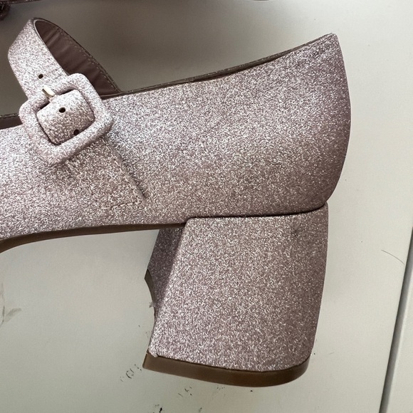 Steve Madden Size 7 Pink Glitter Block Heels Mary Jane JDrama - Picture 11 of 14